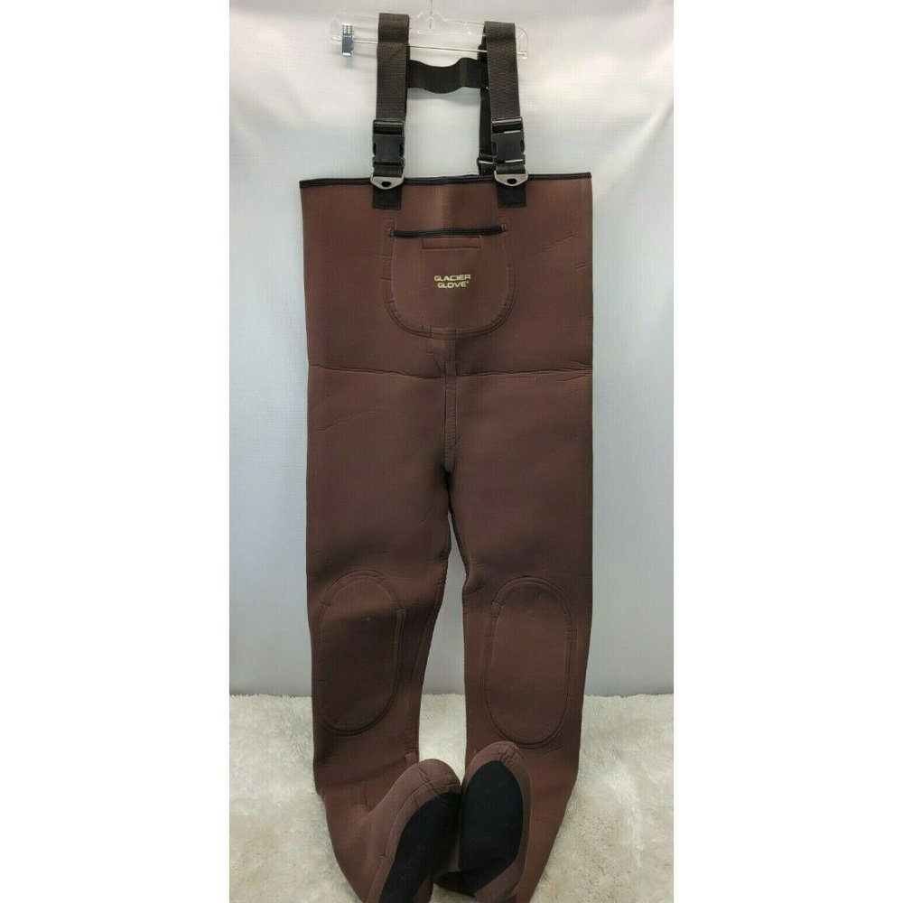 Glacier Glove Lightweight Footed Fishing Waders PVC Coated Nylon Large Brown